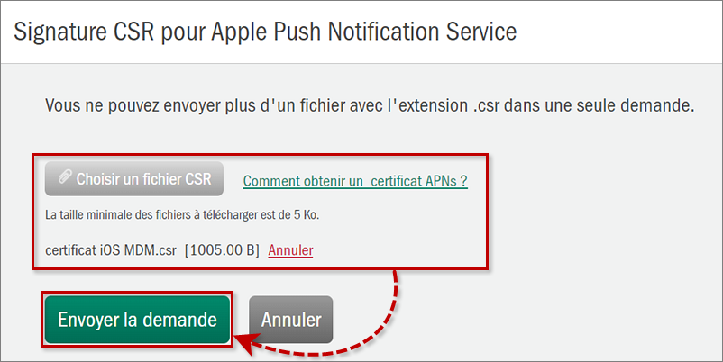 Signer un fichier pour Apple Push Notification Service