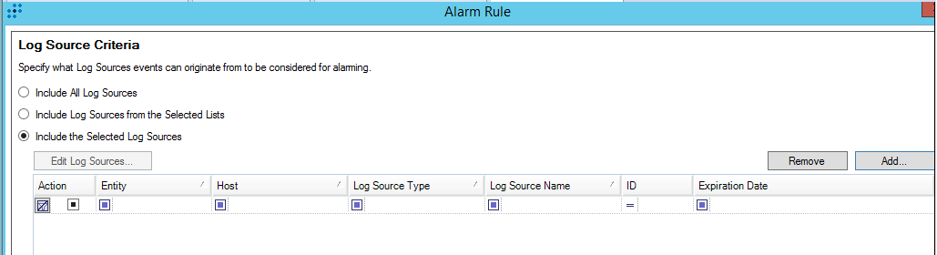 Alarm rule