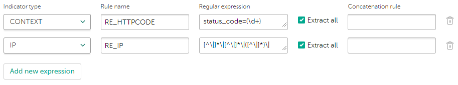 Setting event parsing rules