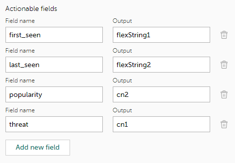 Managing actionable fields