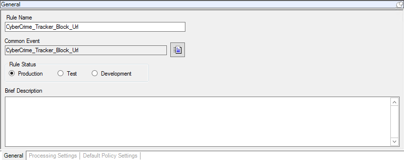 Development rules settings