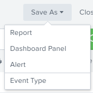 Saving alert in Splunk