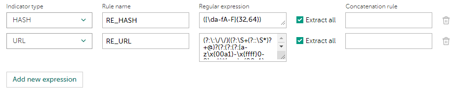 Setting event parsing rules