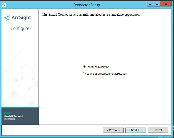 Choosing installation mode in ArcSight.