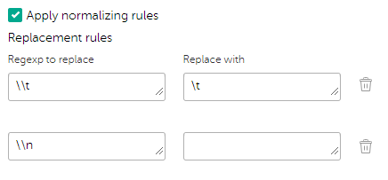 Окно Normalization rules в CyberTrace.