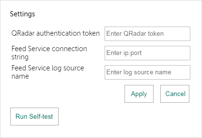 Окно Settings в QRadar.