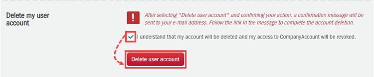 Deleting a user account in Kaspersky CompanyAccount