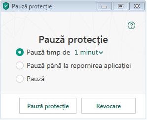 Punerea în pauză a protecției