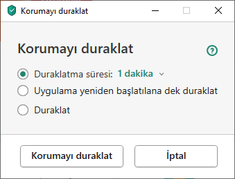 Korumayı duraklat