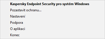 Nabídka s možnostmi ovládání aplikace.