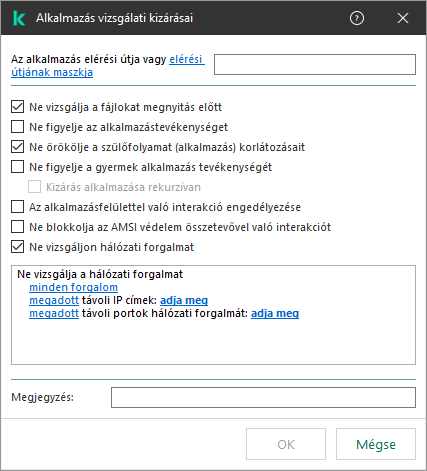 Ablak mezővel egy fájl vagy mappa elérési útjának megadásához. Maszkok használhatók.