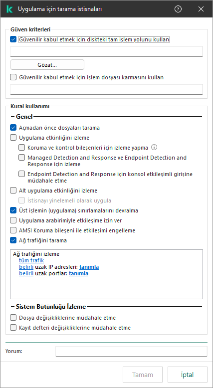 Bir dosya veya klasörün yolunu girmek için alan içeren bir pencere. Maskeler kullanılabilir.