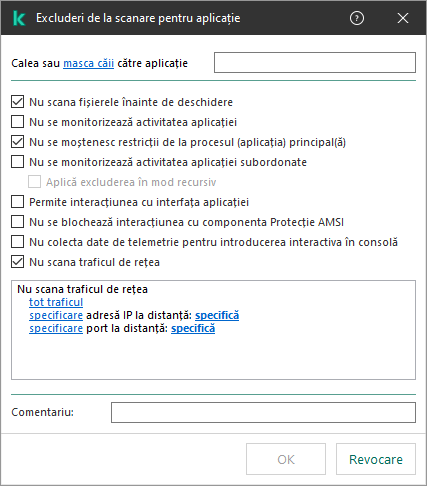 O fereastră cu un câmp pentru introducerea căii către un fișier sau director. Se pot folosi măști.