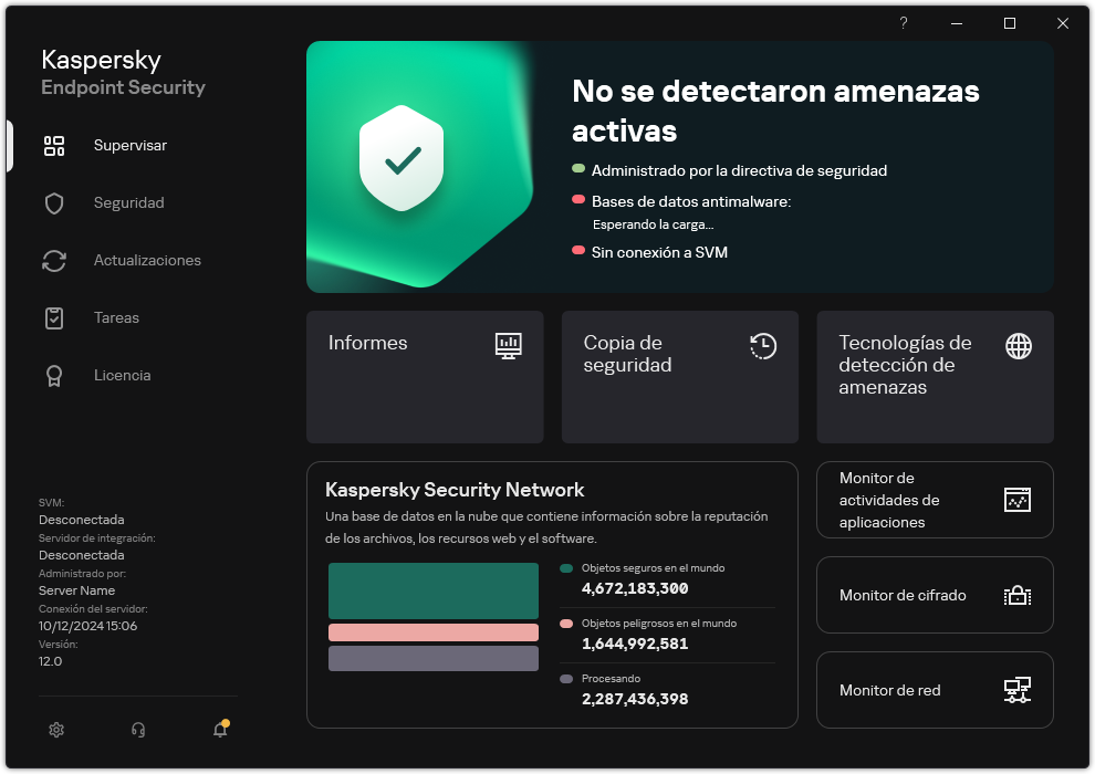 Ventana principal de Light&nbsp;Agent.