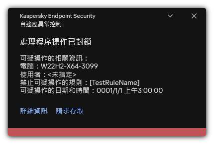 規則觸發通知。使用者可以建立處理動作允許請求。