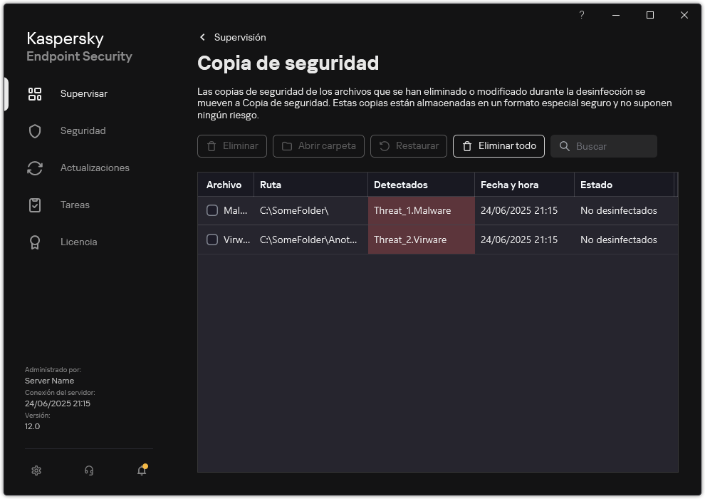 Ventana de copias de seguridad.