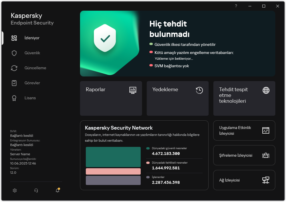 Light Agent'ın ana penceresi.