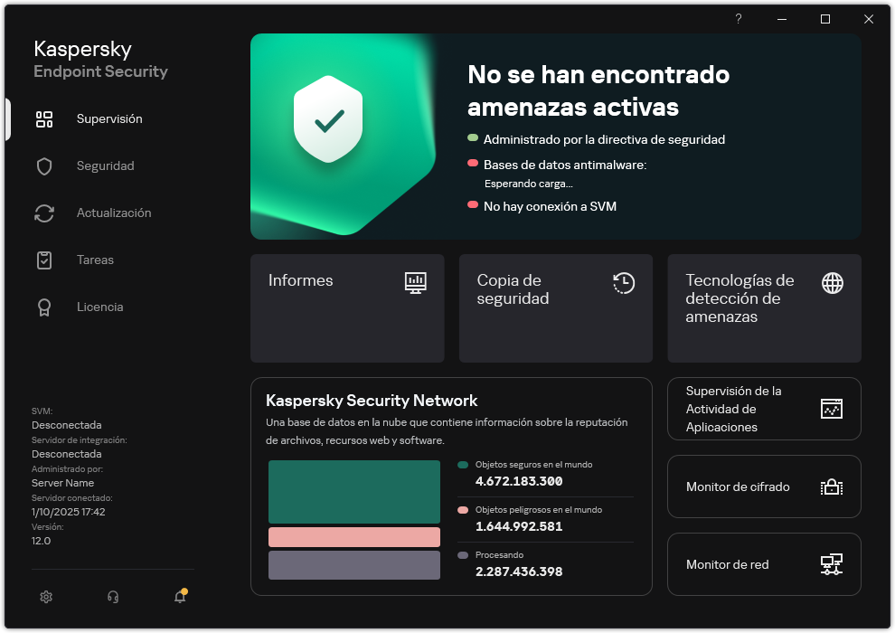 Ventana principal de Light Agent.