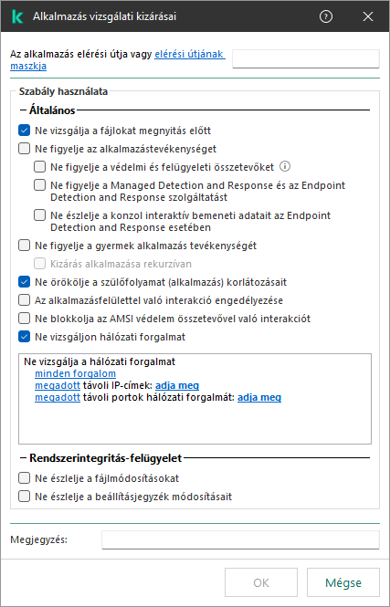 Ablak mezővel egy fájl vagy mappa elérési útjának megadásához. Maszkok használhatók.