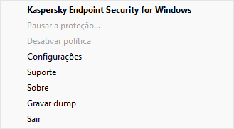 Menu com as opções de controle de aplicativos.