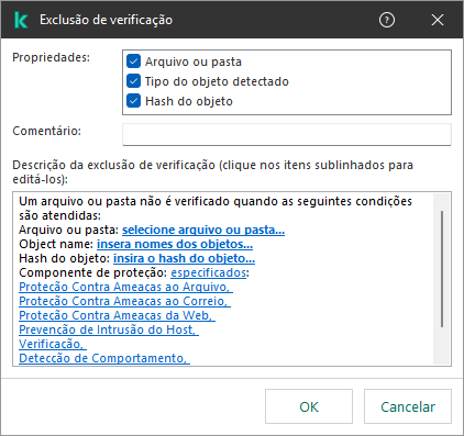 Uma janela com ferramentas de seleção de exclusão. O usuário pode selecionar um arquivo ou pasta, inserir um nome de objeto ou hash.