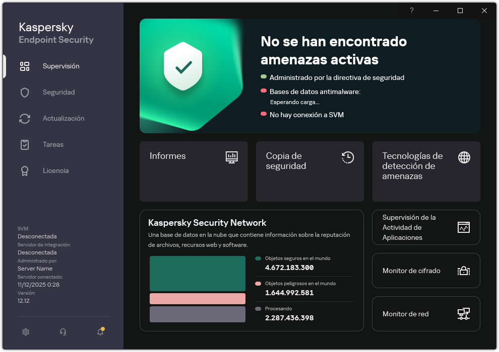 Ventana principal de Light Agent.