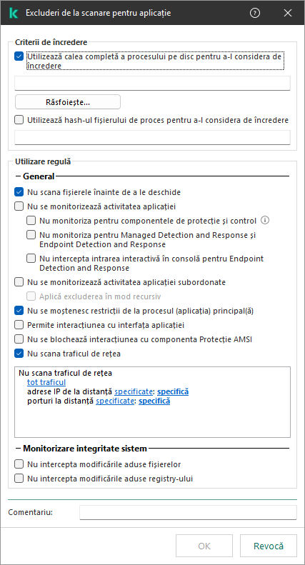 O fereastră cu un câmp pentru introducerea căii către un fișier sau director. Se pot folosi măști.