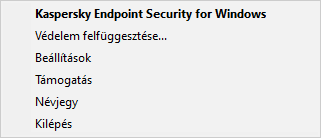 Alkalmazásfelügyeleti lehetőségeket tartalmazó menü.