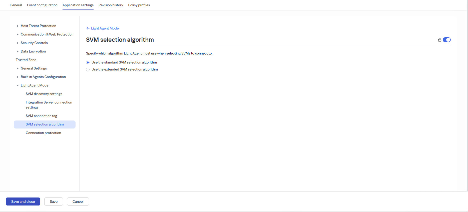 Beleidssectie voor SVM-selectiealgoritme.