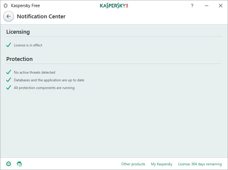 Notification Center window