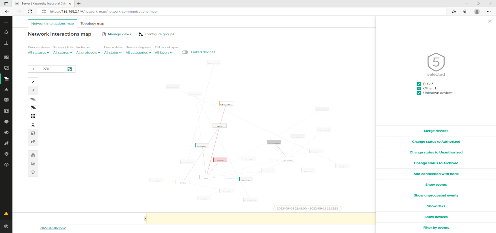 Network map section