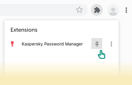 The upper-right corner of the browser window showing how to pin the extension.