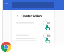 Muestra cómo desactivar las opciones de guardar y rellenar automáticamente las contraseñas integradas en el navegador.