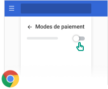 Affiche comment désactiver les fonctionnalités d'enregistrement et de saisie automatique des méthodes de paiement intégrées au navigateur.