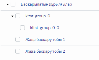 Басқарылатын құрылғылар тобына үш ішкі топ қосылады. Бір қосылған топтың ішкі тобы бар.