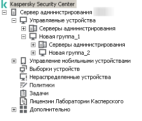 Папка дерева консоли Управляемые устройства.