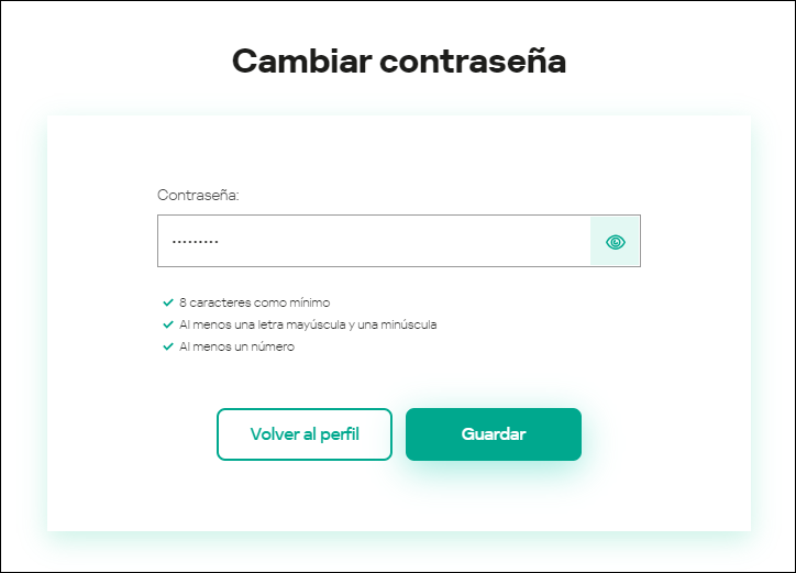 Ventana Configuración de la cuenta de usuario. Pestaña Contraseña.