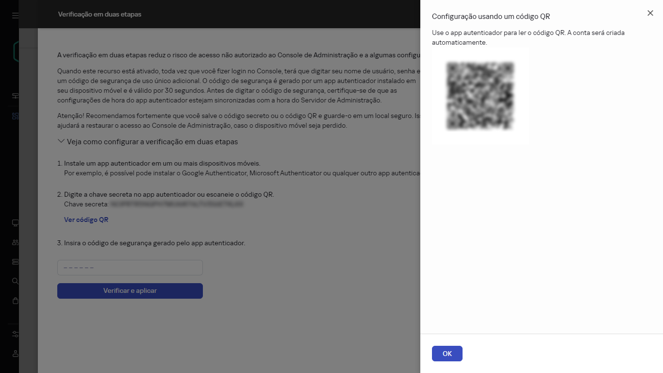 Usar Código QR para verificação.