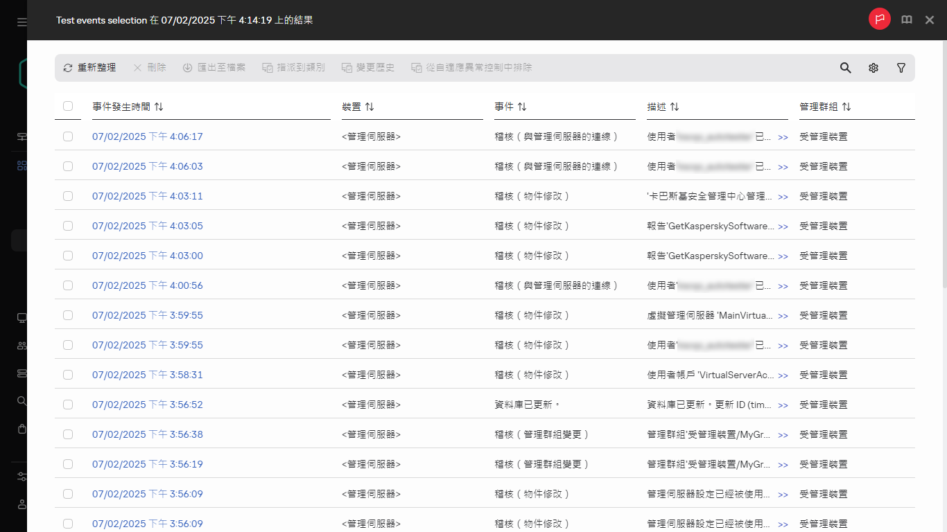 事件分類結果。