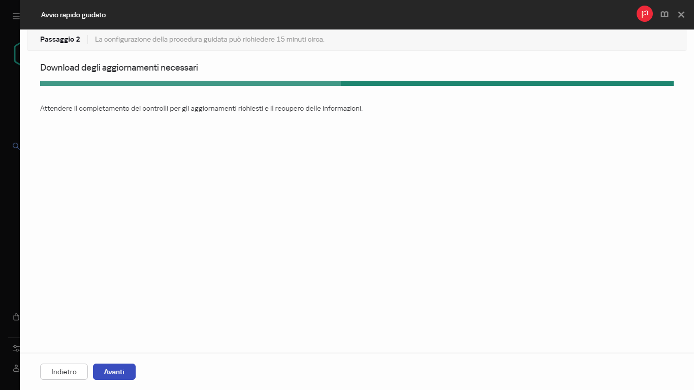Il passaggio Download degli aggiornamenti richiesti dell'avvio rapido guidato.