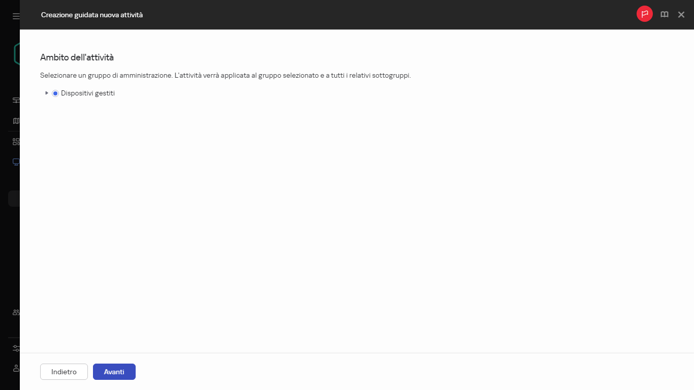 Ambito del dispositivo dell'attività.