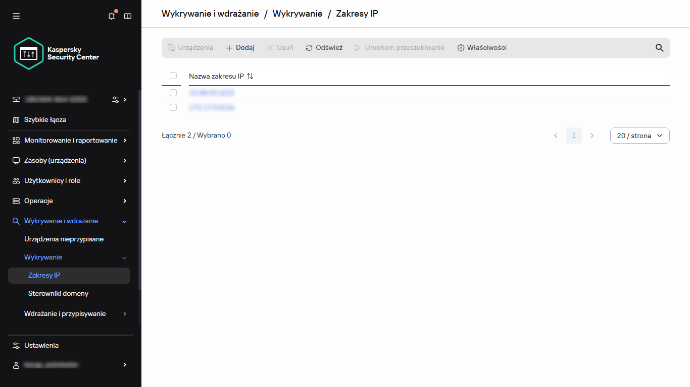 Lista zakresów IP.