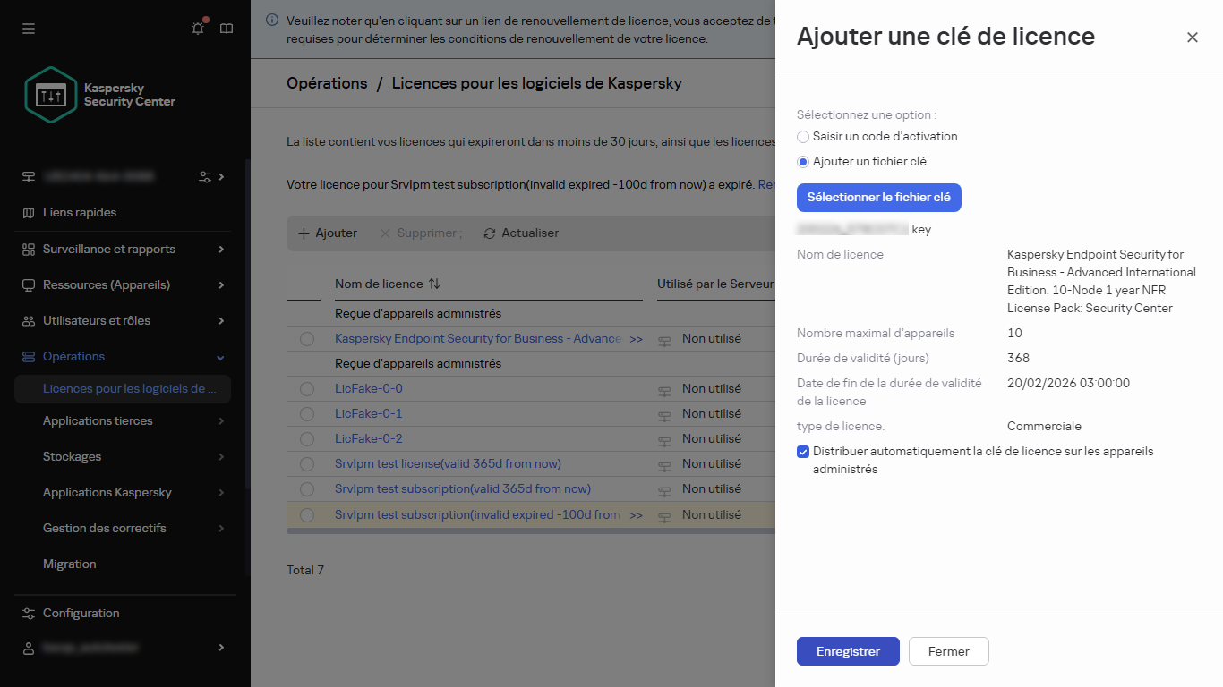 Ajoutez un fichier key.