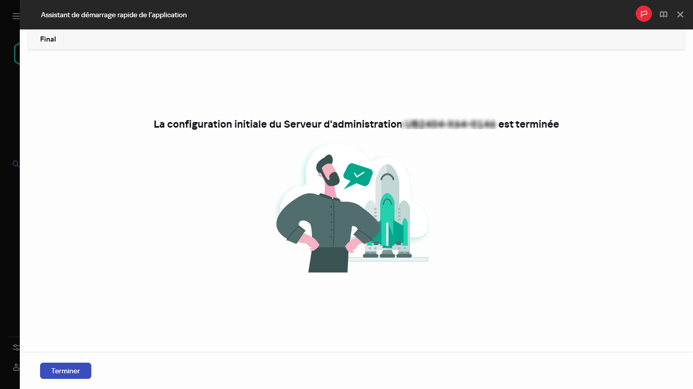 Une capture d'écran de la dernière étape de l'Assistant de démarrage rapide.