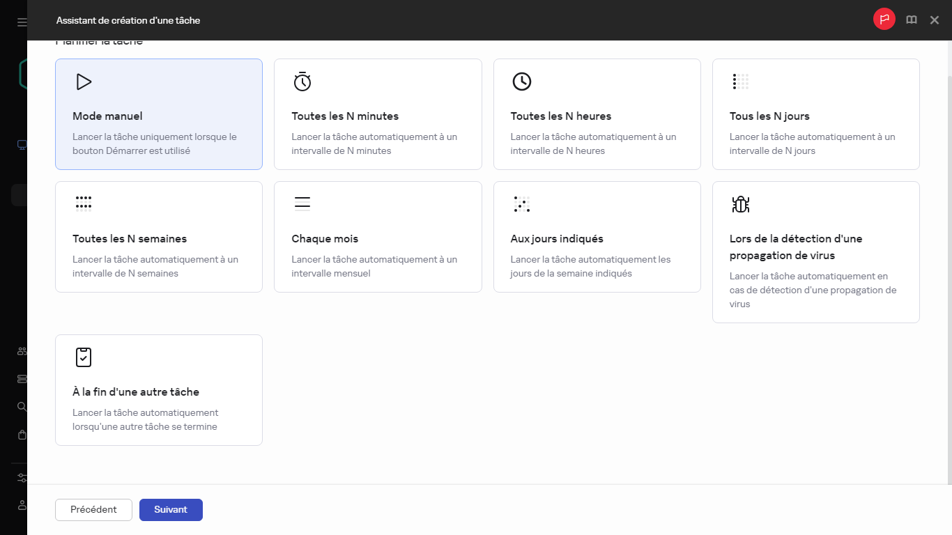 Planification de la tâche.