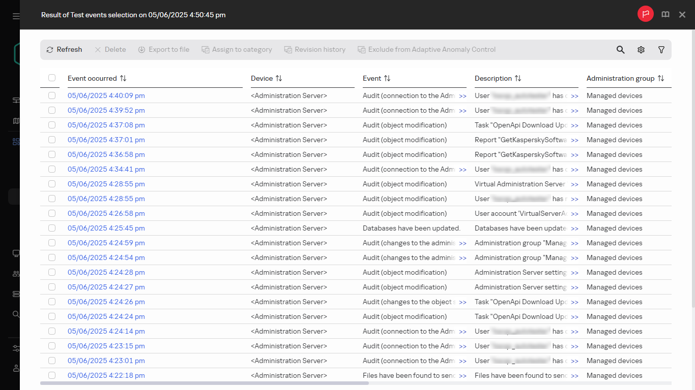 Wynik wyboru zdarzenia.
