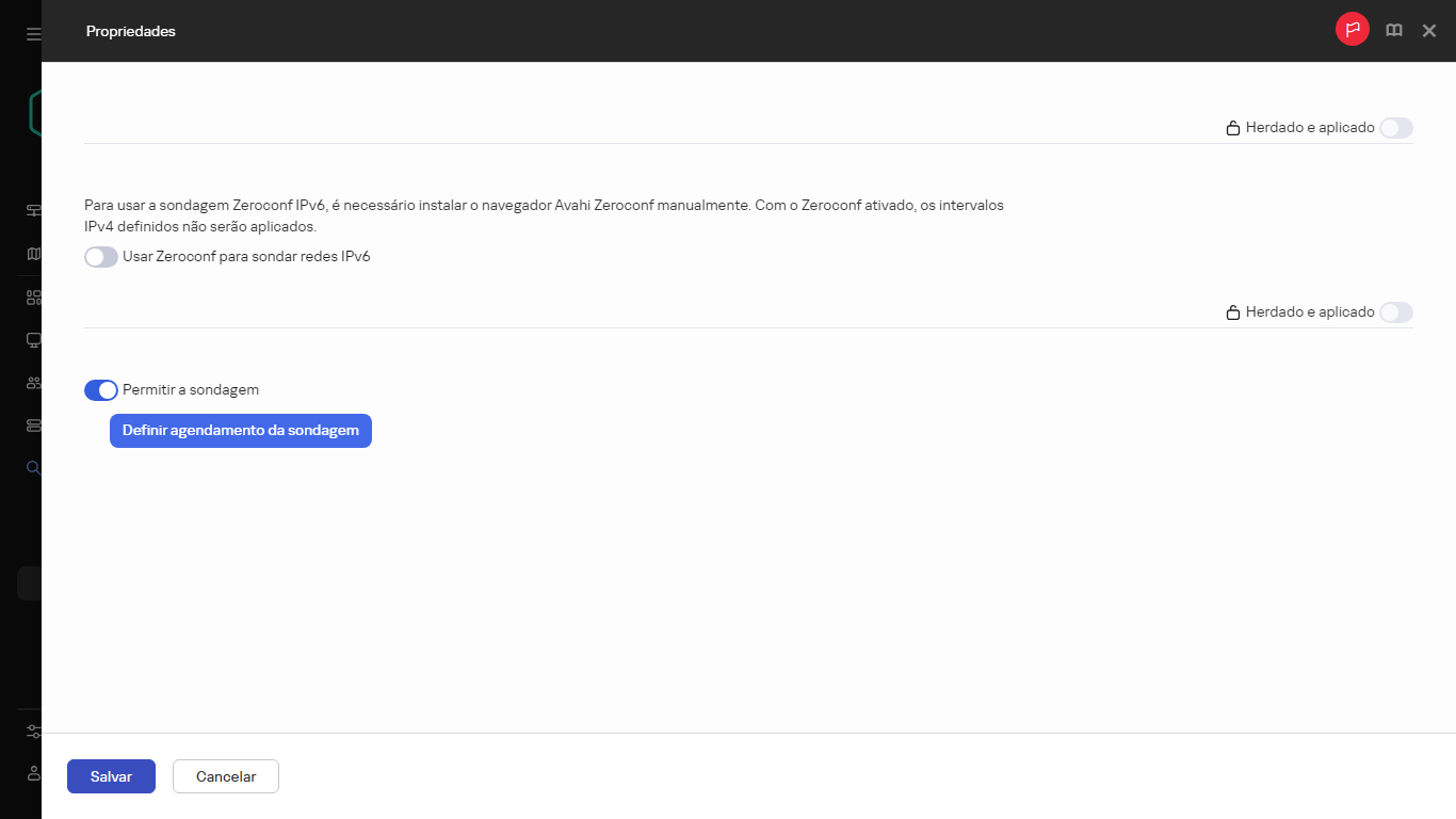 Propriedades de sondagem de intervalos de IP.