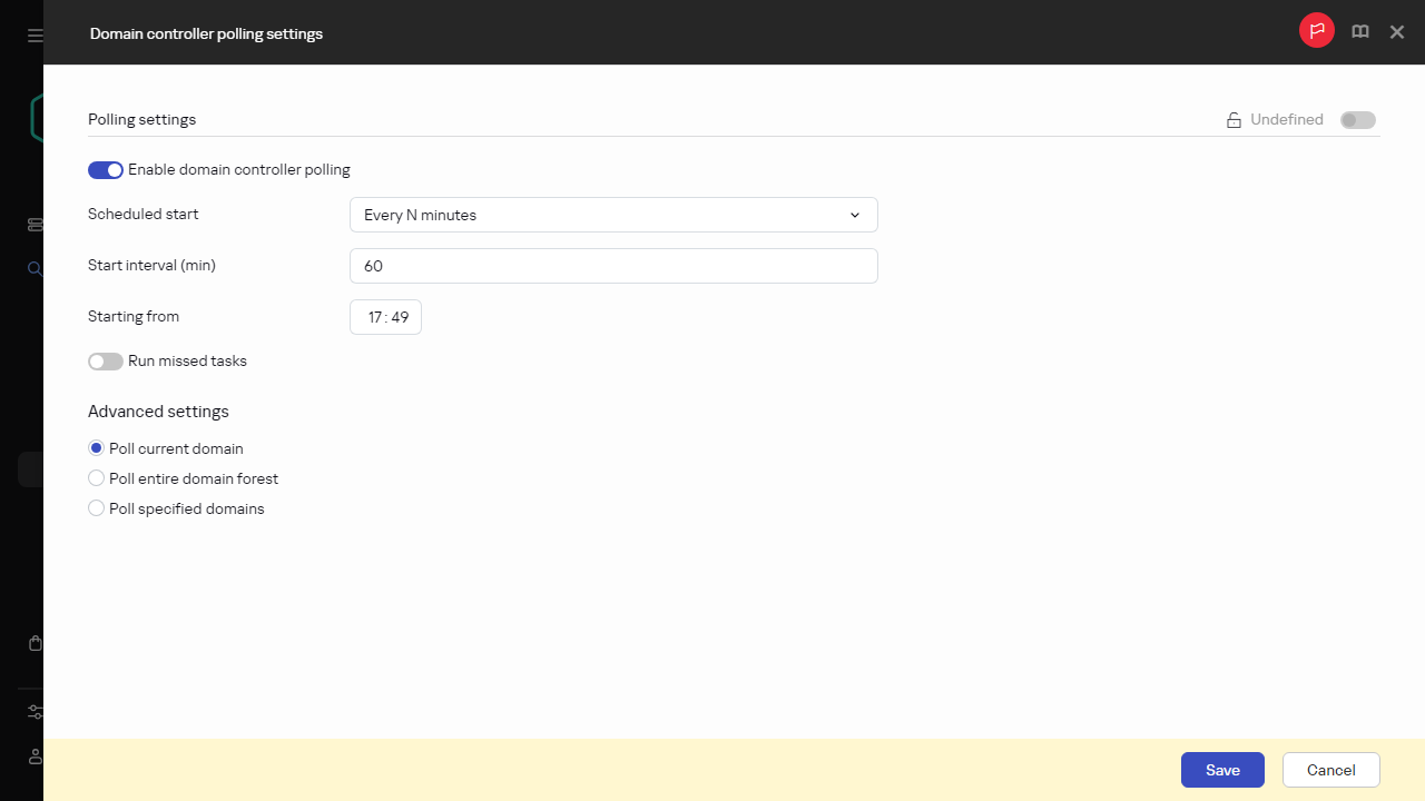 Configuración de sondeo del controlador de dominio, Activar el sondeo del controlador de dominio