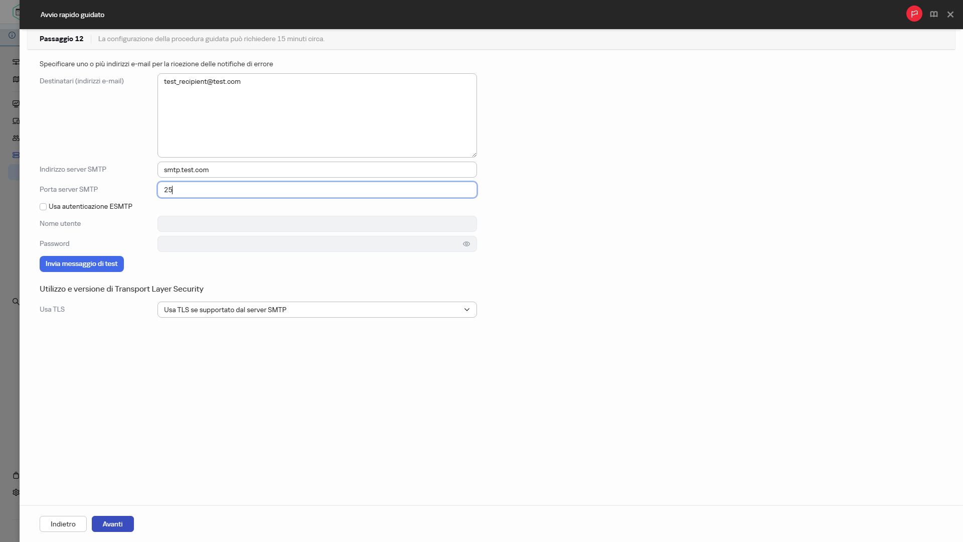 Жылдам іске қосу шеберінің қадамы – хабарландыруларды электрондық пошта арқылы жіберу.