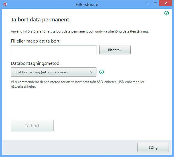 Fönstret Filförstörare